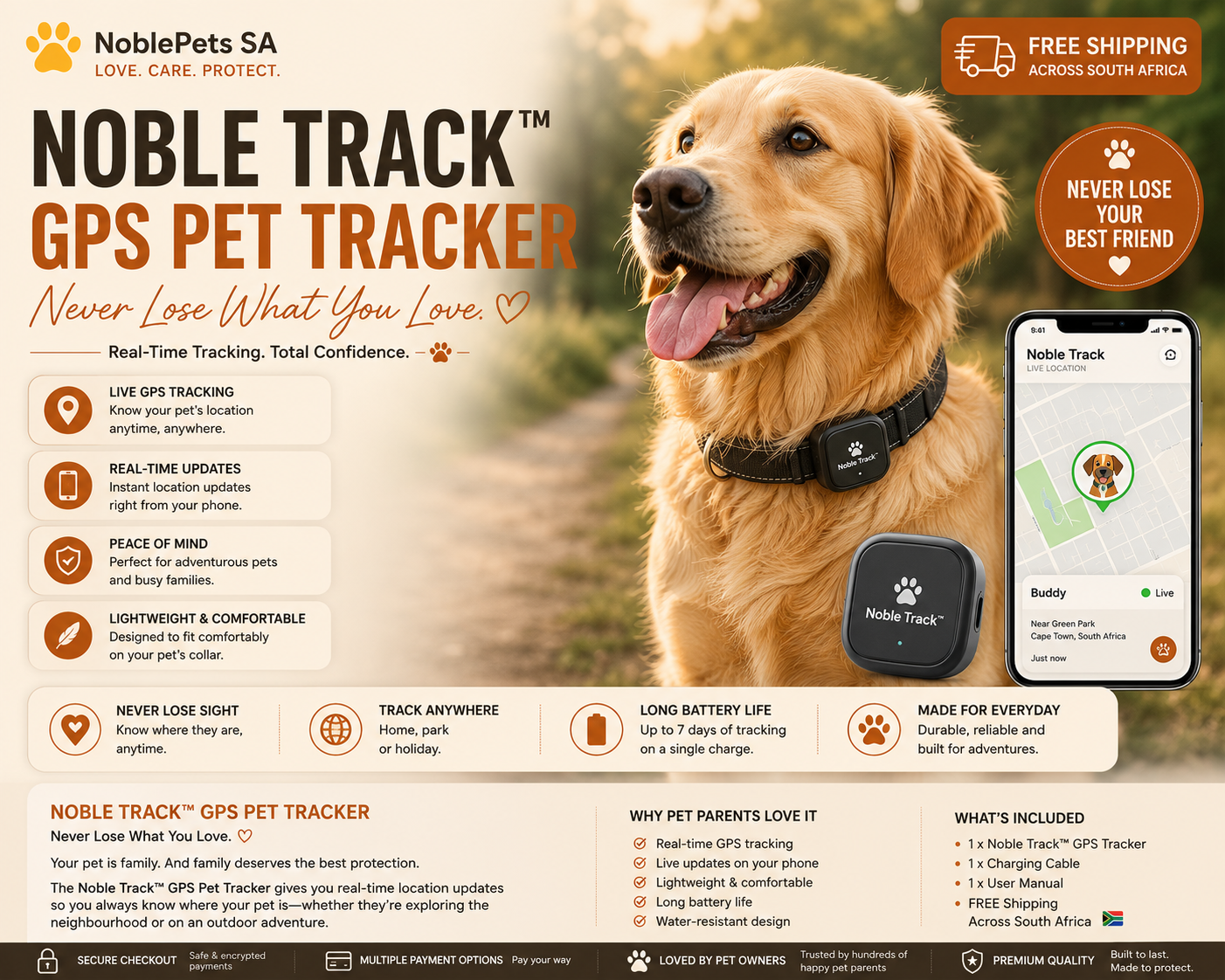 📍 Noble Track™ GPS Pet Tracker