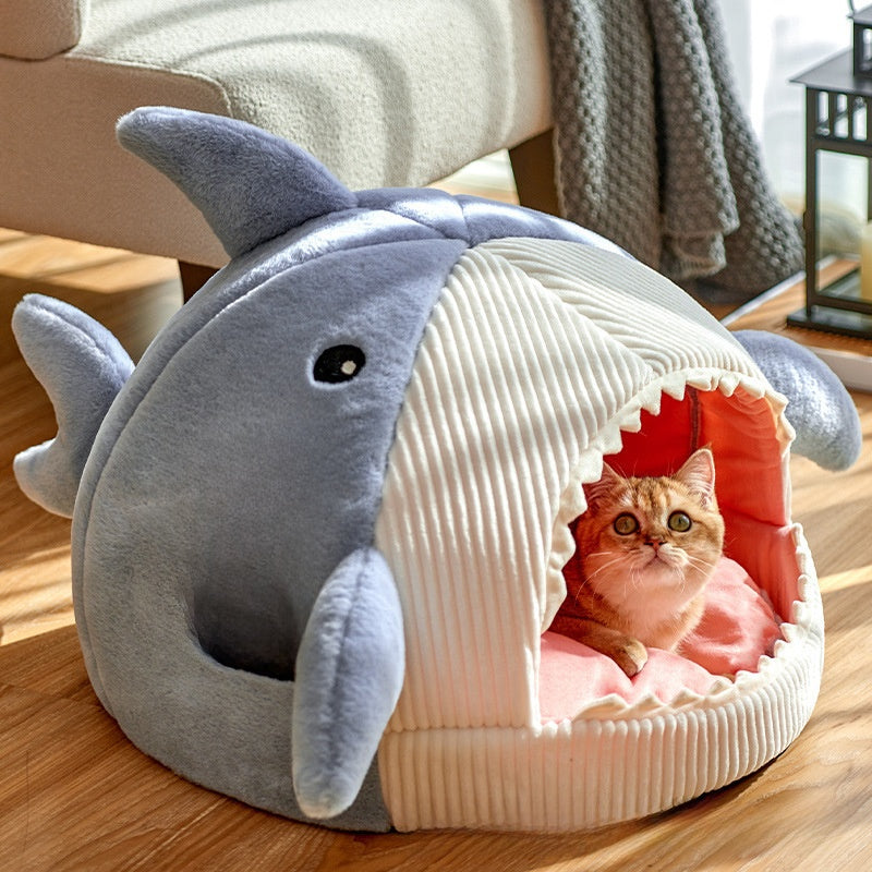 Luxury Plush Shark Pet Bed
